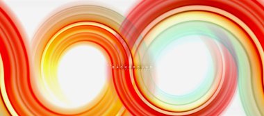 Gökkuşağı sıvı renkli arka plan - girdap ve daireler, bükülmüş sıvı renkler, renkli mermer veya plastik dalgalı doku zemin, çok renkli şablonu için iş veya teknoloji