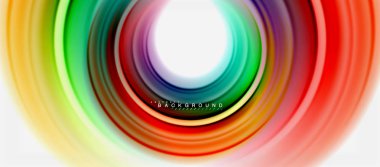 Gökkuşağı sıvı renkli arka plan - girdap ve daireler, bükülmüş sıvı renkler, renkli mermer veya plastik dalgalı doku zemin, çok renkli şablonu için iş veya teknoloji