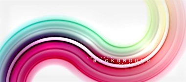 Gökkuşağı sıvı renkli arka plan - girdap ve daireler, bükülmüş sıvı renkler, renkli mermer veya plastik dalgalı doku zemin, çok renkli şablonu için iş veya teknoloji