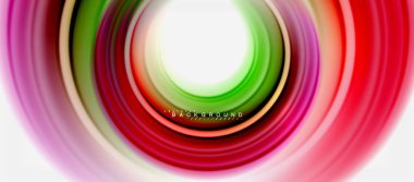 Gökkuşağı sıvı renkli arka plan - girdap ve daireler, bükülmüş sıvı renkler, renkli mermer veya plastik dalgalı doku zemin, çok renkli şablonu için iş veya teknoloji