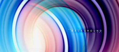Gökkuşağı sıvı renkli arka plan - girdap ve daireler, bükülmüş sıvı renkler, renkli mermer veya plastik dalgalı doku zemin, çok renkli şablonu için iş veya teknoloji