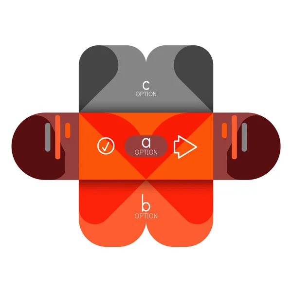 Infografik Option und Schritt für Schritt in abgerundeten Quadraten, Element von Diagramm, Diagramm, Diagramm mit Optionen, Teilen, Prozessen — Stockvektor