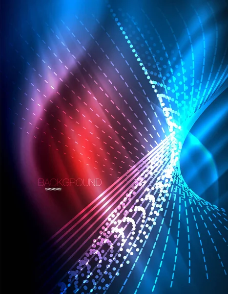 Yumuşak ışık efekti, parlak parlak neon koyu arka plan üzerinde düz çizgiler. Enerji Teknoloji fikir