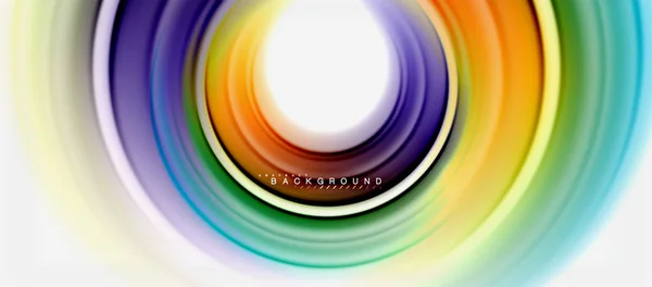 Fondo abstracto de la línea de color fluido arco iris - remolino y círculos, diseño de colores líquidos retorcidos, mármol colorido o fondo de textura ondulada de plástico, plantilla multicolor para negocios o tecnología — Archivo Imágenes Vectoriales