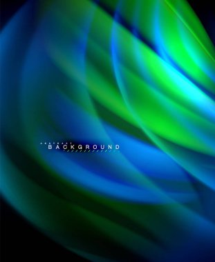 Neon holografik sıvı renkli dalga web, duvar kağıdı, desen, doku ve arka plan için