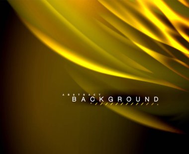 Neon parlayan dalga, sihirli enerji ve ışık arka plan. Vektör duvar kağıdı şablonu