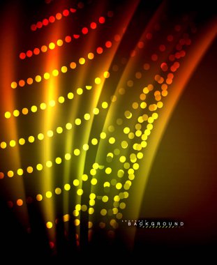 Neon parlayan techno hatları, yüksek teknoloji fütüristik arka plan şablonu kare şekilleri ile