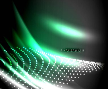 Neon parlayan techno hatları, yüksek teknoloji fütüristik arka plan şablonu kare şekilleri ile