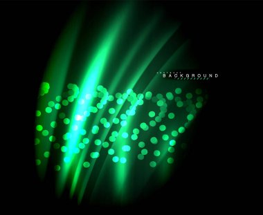 Neon parlayan techno hatları, yüksek teknoloji fütüristik arka plan şablonu kare şekilleri ile