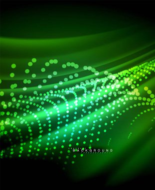 Neon parlayan techno hatları, yüksek teknoloji fütüristik arka plan şablonu kare şekilleri ile