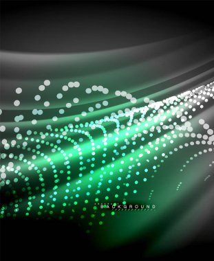 Neon parlayan techno hatları, yüksek teknoloji fütüristik arka plan şablonu kare şekilleri ile