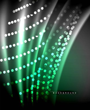 Neon parlayan techno hatları, yüksek teknoloji fütüristik arka plan şablonu kare şekilleri ile