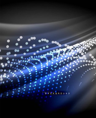 Neon parlayan techno hatları, yüksek teknoloji fütüristik arka plan şablonu kare şekilleri ile