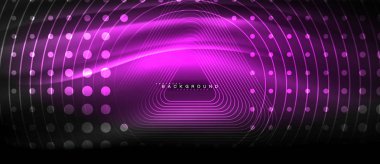 Neon parlayan çizgiler, sihirli enerji uzay ışığı konsepti, soyut arka plan duvar kağıdı tasarımı