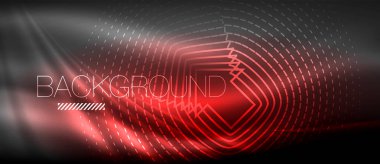 Neon parlayan dalga, sihirli enerji ve ışık arka plan. Duvar kağıdı şablonu, yüksek teknoloji gelecek kavramı