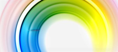 Gökkuşağı sıvı renkli arka plan - girdap ve daireler, bükülmüş sıvı renkler, renkli mermer veya plastik dalgalı doku zemin, çok renkli şablonu için iş veya teknoloji