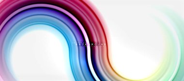 Gökkuşağı sıvı renkli arka plan - girdap ve daireler, bükülmüş sıvı renkler, renkli mermer veya plastik dalgalı doku zemin, çok renkli şablonu için iş veya teknoloji