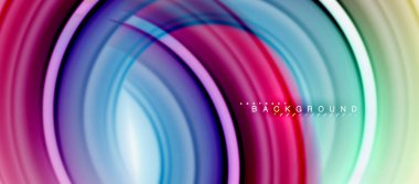 Gökkuşağı sıvı renkli arka plan - girdap ve daireler, bükülmüş sıvı renkler, renkli mermer veya plastik dalgalı doku zemin, çok renkli şablonu için iş veya teknoloji