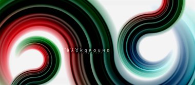 Gökkuşağı sıvı renkli arka plan - girdap ve daireler, bükülmüş sıvı renkler, renkli mermer veya plastik dalgalı doku zemin, çok renkli şablonu için iş veya teknoloji