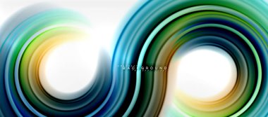 Gökkuşağı sıvı renkli arka plan - girdap ve daireler, bükülmüş sıvı renkler, renkli mermer veya plastik dalgalı doku zemin, çok renkli şablonu için iş veya teknoloji