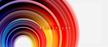Gökkuşağı sıvı renkli arka plan - girdap ve daireler, bükülmüş sıvı renkler, renkli mermer veya plastik dalgalı doku zemin, çok renkli şablonu için iş veya teknoloji