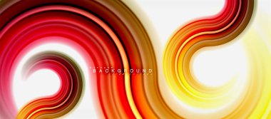 Gökkuşağı sıvı renkli arka plan - girdap ve daireler, bükülmüş sıvı renkler, renkli mermer veya plastik dalgalı doku zemin, çok renkli şablonu için iş veya teknoloji