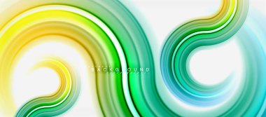 Gökkuşağı sıvı renkli arka plan - girdap ve daireler, bükülmüş sıvı renkler, renkli mermer veya plastik dalgalı doku zemin, çok renkli şablonu için iş veya teknoloji