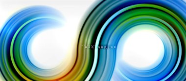 Gökkuşağı sıvı renkli arka plan - girdap ve daireler, bükülmüş sıvı renkler, renkli mermer veya plastik dalgalı doku zemin, çok renkli şablonu için iş veya teknoloji