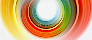 Gökkuşağı sıvı renkli arka plan - girdap ve daireler, bükülmüş sıvı renkler, renkli mermer veya plastik dalgalı doku zemin, çok renkli şablonu için iş veya teknoloji