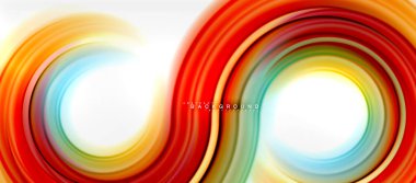 Gökkuşağı sıvı renkli arka plan - girdap ve daireler, bükülmüş sıvı renkler, renkli mermer veya plastik dalgalı doku zemin, çok renkli şablonu için iş veya teknoloji