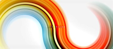 Gökkuşağı sıvı renkli arka plan - girdap ve daireler, bükülmüş sıvı renkler, renkli mermer veya plastik dalgalı doku zemin, çok renkli şablonu için iş veya teknoloji