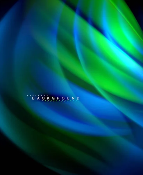 Fluide holographique néon vague de couleur pour le web, papier peint, motif, texture et fond — Image vectorielle