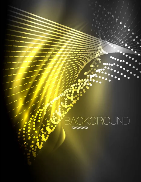 Yumuşak ışık efekti, parlak parlak neon koyu arka plan üzerinde düz çizgiler. Enerji Teknoloji fikir