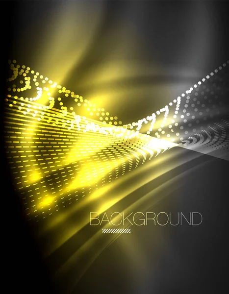 Yumuşak ışık efekti, parlak parlak neon koyu arka plan üzerinde düz çizgiler. Enerji Teknoloji fikir