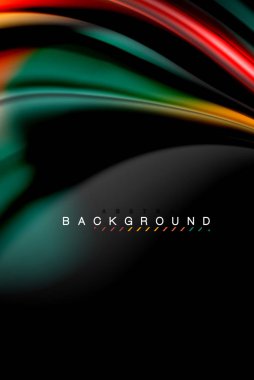 Sıvı sıvı renkler tasarım, renkli mermer veya plastik dalgalı doku arka plan, siyah, iş veya teknoloji sunu veya web broşür için parlak renkli öğeleri kapak tasarımı, duvar kağıdı