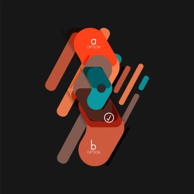 Düz tasarım geometrik infographics, ok şekli vektör etiket veya etiket, Fiyat etiketleri, promosyon rozet, simgesi tasarım, kağıt tarzı düzeni verileri grafik görselleştirme adım adım süreci için için teklif