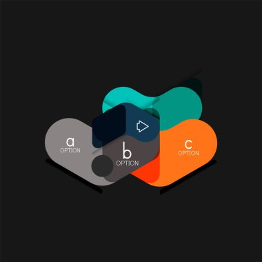 Düz tasarım geometrik infographics, ok şekli vektör etiket veya etiket, Fiyat etiketleri, promosyon rozet, simgesi tasarım, kağıt tarzı düzeni verileri grafik görselleştirme adım adım süreci için için teklif