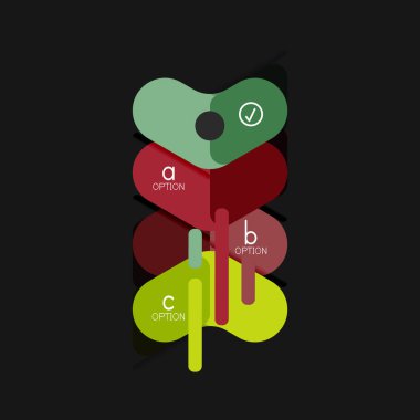 Düz tasarım geometrik infographics, ok şekli vektör etiket veya etiket, Fiyat etiketleri, promosyon rozet, simgesi tasarım, kağıt tarzı düzeni verileri grafik görselleştirme adım adım süreci için için teklif