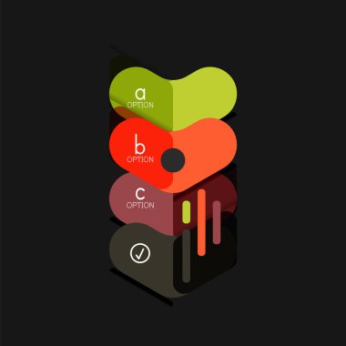 Düz tasarım geometrik infographics, ok şekli vektör etiket veya etiket, Fiyat etiketleri, promosyon rozet, simgesi tasarım, kağıt tarzı düzeni verileri grafik görselleştirme adım adım süreci için için teklif