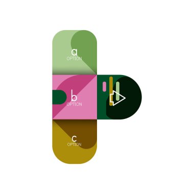 Infographics seçeneği ve adım adım içinde yuvarlak kareler, grafik, grafik, diyagram seçenekleri, parçalar, süreçleri ile unsuru