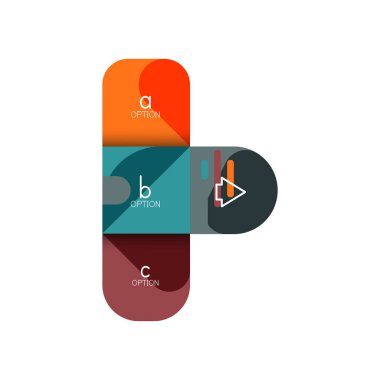 Infographics seçeneği ve adım adım içinde yuvarlak kareler, grafik, grafik, diyagram seçenekleri, parçalar, süreçleri ile unsuru