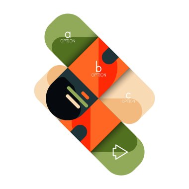 Infographics seçeneği ve adım adım içinde yuvarlak kareler, grafik, grafik, diyagram seçenekleri, parçalar, süreçleri ile unsuru