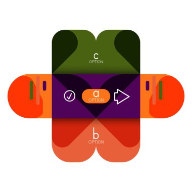 Infographics seçeneği ve adım adım içinde yuvarlak kareler, grafik, grafik, diyagram seçenekleri, parçalar, süreçleri ile unsuru