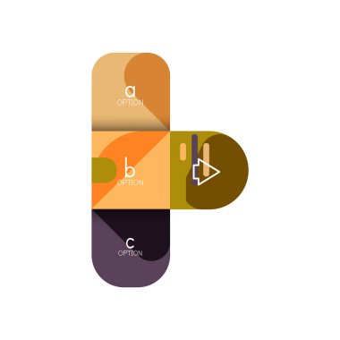 Infographics seçeneği ve adım adım içinde yuvarlak kareler, grafik, grafik, diyagram seçenekleri, parçalar, süreçleri ile unsuru