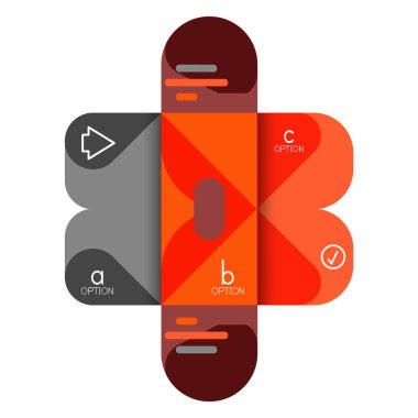 Infographics seçeneği ve adım adım içinde yuvarlak kareler, grafik, grafik, diyagram seçenekleri, parçalar, süreçleri ile unsuru