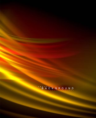 Neon parlayan dalga, sihirli enerji ve ışık arka plan. Vektör duvar kağıdı şablonu