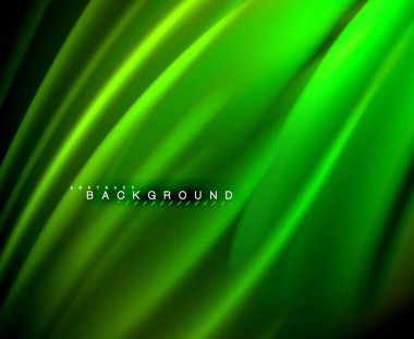 Neon parlayan dalga, sihirli enerji ve ışık arka plan. Vektör duvar kağıdı şablonu