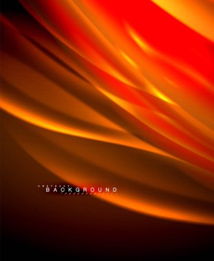 Neon parlayan dalga, sihirli enerji ve ışık arka plan. Vektör duvar kağıdı şablonu