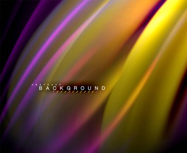 Neon parlayan dalga, sihirli enerji ve ışık arka plan. Vektör duvar kağıdı şablonu