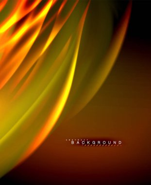 Neon parlayan dalga, sihirli enerji ve ışık arka plan. Vektör duvar kağıdı şablonu